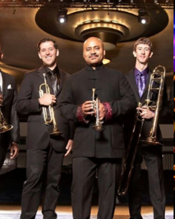The Rodney Marsalis Philadelphia Big Brass with their instruments.